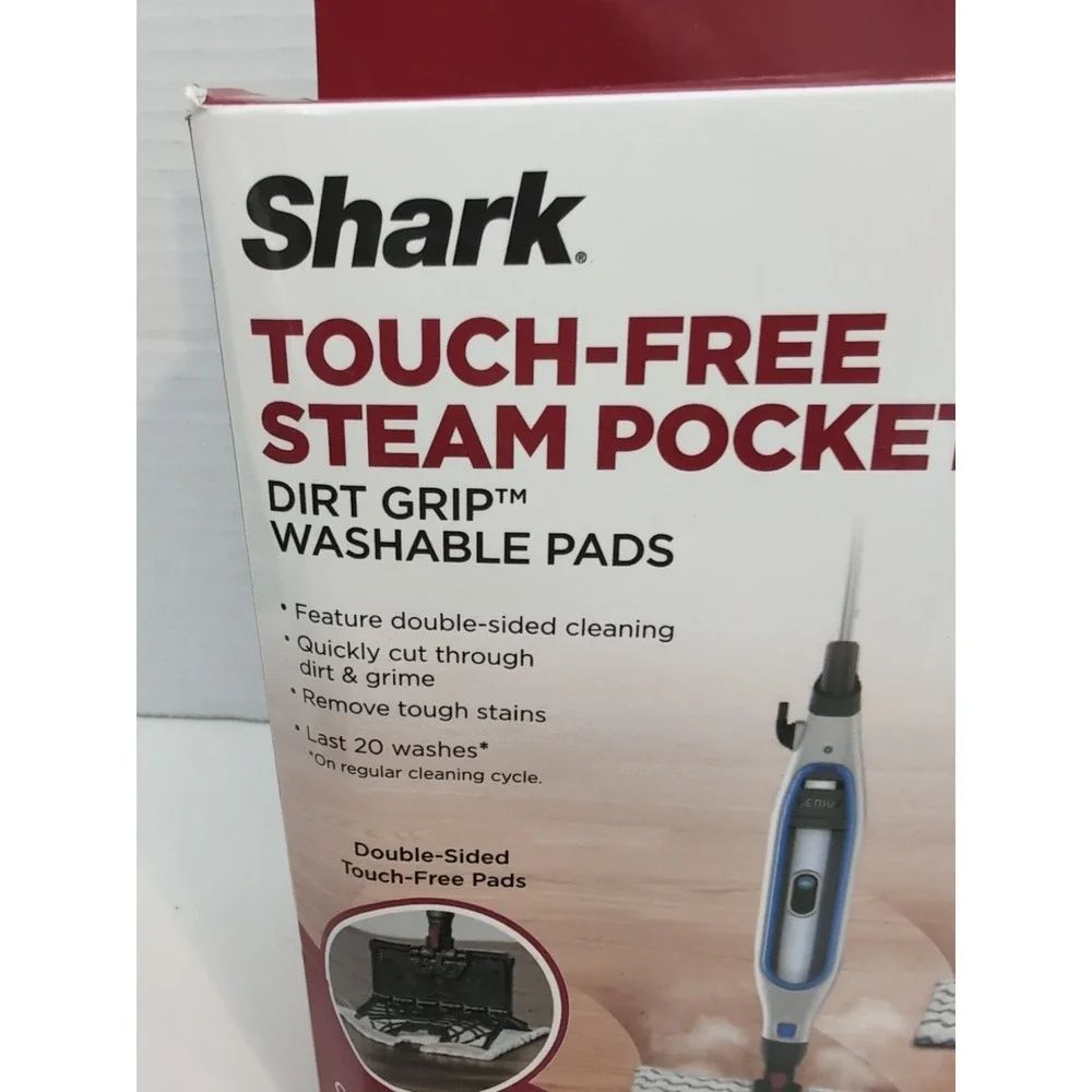 Shark Touch-Free Steam Pocket Dirt Grip‎ Replacement Washable Pads 2 Pads XTP184